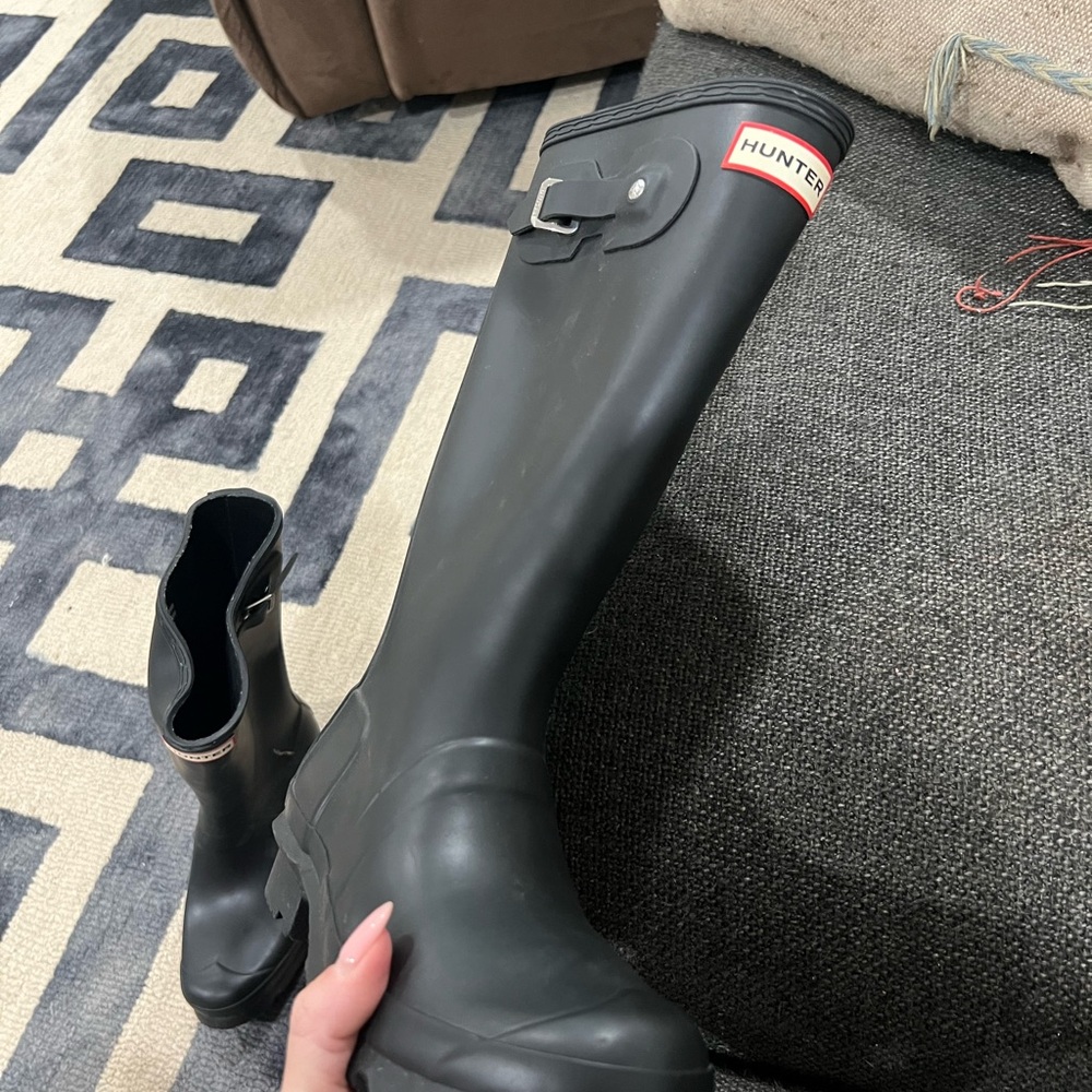 Hunter Tall black rain boots